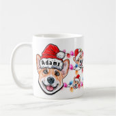 Eigen kerstcadeaukop Santa Hat Dog Koffiemok (Links)
