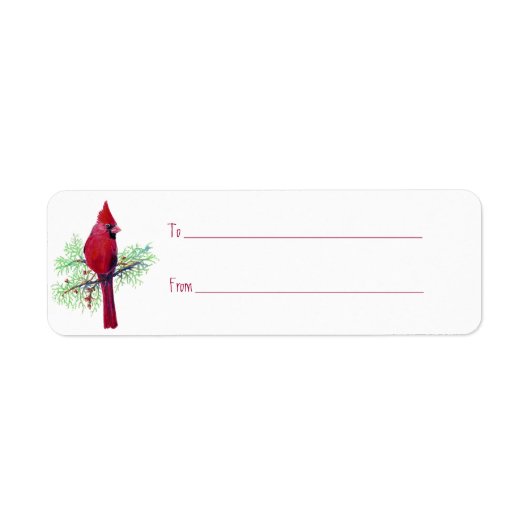 Eigen kerstcadeauLabel voor kardinaal cadeau Etiket (Voorkant)