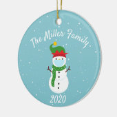 Eigen kerstcadeaumasker Snowman 2020 Keramisch Ornament (Links)