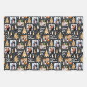 Eigen kerstcadeaupapier zwart wit inpakpapier vel (Voorkant 3)