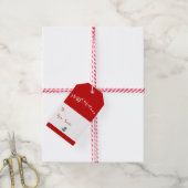 Eigen kerstcadeaus voor rood en wit cadeaulabel (Met Touw)