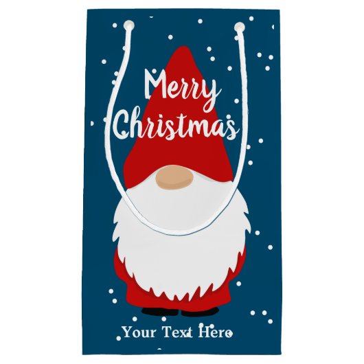 Eigen kerstcadeautassen met schattige wintergnoom klein cadeauzakje (Voorkant)