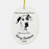 Eigen kerstcadeautje - Grote Dane Dog Humor Keramisch Ornament (Voorkant)