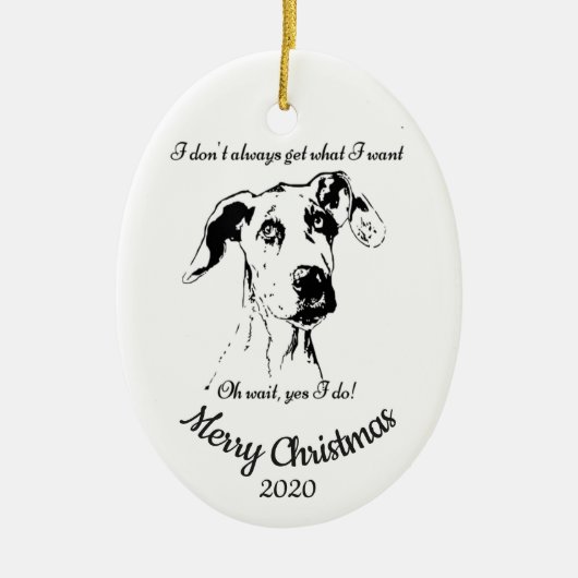 Eigen kerstcadeautje - Grote Dane Dog Humor Keramisch Ornament (Voorkant)