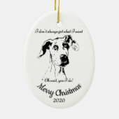 Eigen kerstcadeautje - Grote Dane Dog Humor Keramisch Ornament (Achterkant)