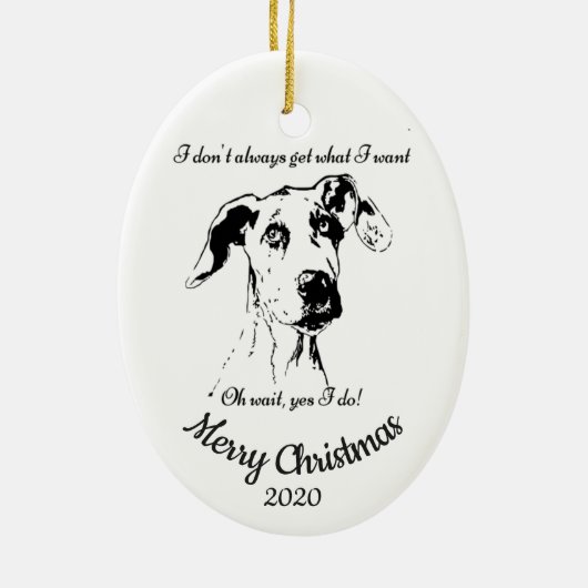 Eigen kerstcadeautje - Grote Dane Dog Humor Keramisch Ornament (Achterkant)