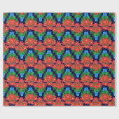 Eigen kerstcadeautje: Poinsettias, blauw Cadeaupapier (Vlak)