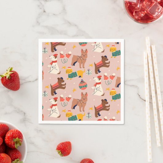 Eigen kerstcadeautjes met schattige honden servet (Insitu)