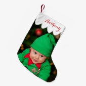 Eigen kerstcadeautjes met uw foto kleine kerstsok (Voorkant (Hangend))