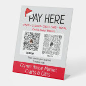 Eigen kerstcadeautjes voor goede ideeën betalen hi reclamebord met voetstuk (Voorkant)