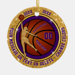 Eigen kerstcadeautjes voor meisjes Basketball Team Keramisch Ornament