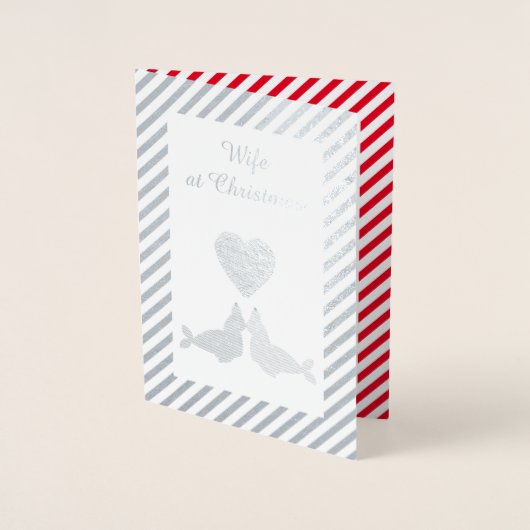 Eigen kerstcadeauzegels folie kaarten (Voorkant)