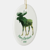 Eigen kerstcamouflage Moose Fun Art Keramisch Ornament (Rechts)