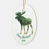 Eigen kerstcamouflage Moose Fun Art Keramisch Ornament (Links)
