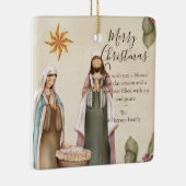 Eigen kerstcitaat voor de nativiteitsscène keramisch ornament (Rechts)