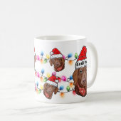 Eigen kerstdachshund Santa Hat Dog Koffiemok (Voorkant rechts)