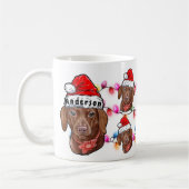 Eigen kerstdachshund Santa Hat Dog Koffiemok (Links)