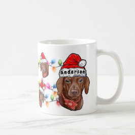 Eigen kerstdachshund Santa Hat Dog Koffiemok