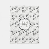 Eigen kerstfeest  Der Head Antlers Patroon Fleece Deken (Voorkant)