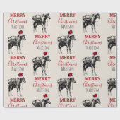 Eigen kerstfeest Donkey Santa Hat Cadeaupapier (Vlak)