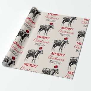 Eigen kerstfeest  Donkey Santa Hat Cadeaupapier