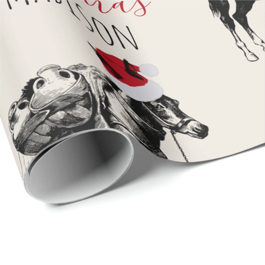 Eigen kerstfeest  Donkey Santa Hat Cadeaupapier (Rol Hoek)