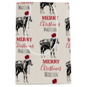 Eigen kerstfeest Donkey Santa Hat Medium Cadeauzakje (Voorkant)