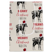 Eigen kerstfeest Donkey Santa Hat Medium Cadeauzakje (Achterkant)