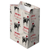 Eigen kerstfeest Donkey Santa Hat Medium Cadeauzakje (Achterkant Gekanteld)
