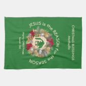 Eigen kerstfeest JESUS IS DE REDEN VAN Keukenhandd Theedoek (Horizontaal)