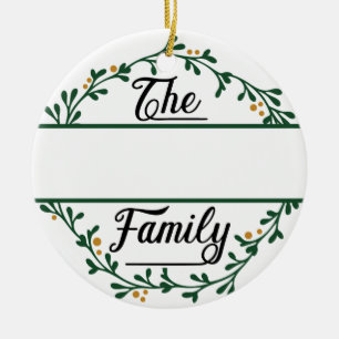 Eigen kerstfeest keramisch ornament