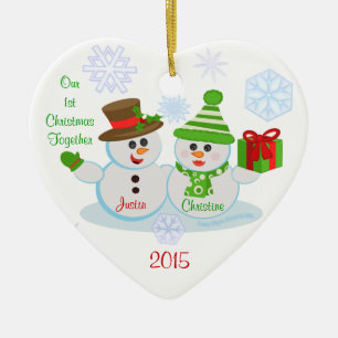 Eigen kerstfeest met foto's en tekstparen keramisch ornament