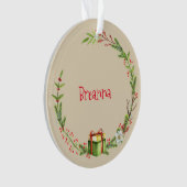 Eigen kerstfeest met naamjaar ornament (voorkant)