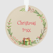 Eigen kerstfeest met naamjaar ornament (achterkant)