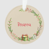 Eigen kerstfeest met naamjaar ornament (voorkant)