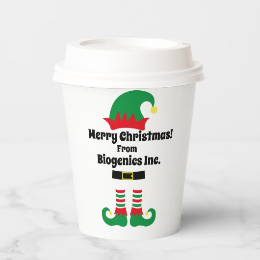 Eigen kerstfeest voor bedrijven papieren bekers (Voorkant)