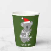 Eigen kerstfeestdag in Santa koala beer Papieren Bekers (Achterkant)