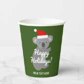 Eigen kerstfeestdag in Santa koala beer Papieren Bekers (Voorkant)