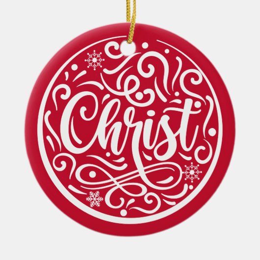 Eigen kerstfeestdag kerkfeestdag keramisch ornament (Voorkant)