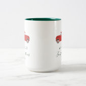 Eigen kerstfeestdag met kerstfeestdag tweekleurige koffiemok (Center)