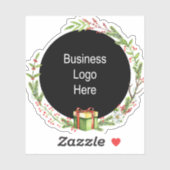 Eigen kerstfeestdag voor zakelijke Logo Sticker (Vel)