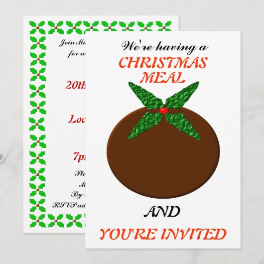 Eigen kerstfeestdagen kaart (Voorkant / Achterkant)