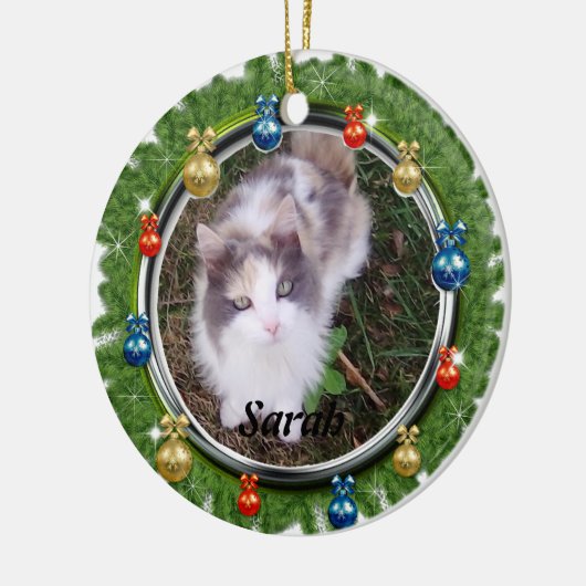 Eigen kerstfeestdagen keramisch ornament (Links)