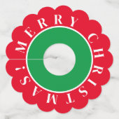 Eigen kerstfeestdagen - Labels met gescand wijngla (Voorkant)