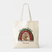Eigen kerstfeestdagen met kerstwens Gingerbrood Ki Tote Bag (Achterkant)