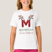Eigen kerstfeestdagen voor monogram t-shirt (Voorkant)
