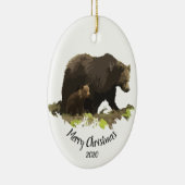 Eigen kerstfeestelijke Beer - snijkunst Keramisch Ornament (Rechts)