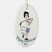 Eigen kerstfeestelijke feestdag keramisch ornament (Rechts)
