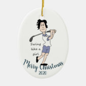 Eigen kerstfeestelijke feestdag keramisch ornament (Voorkant)