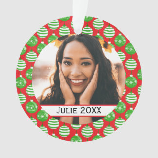 Eigen kerstfeestelijke rode groene versiering ornament